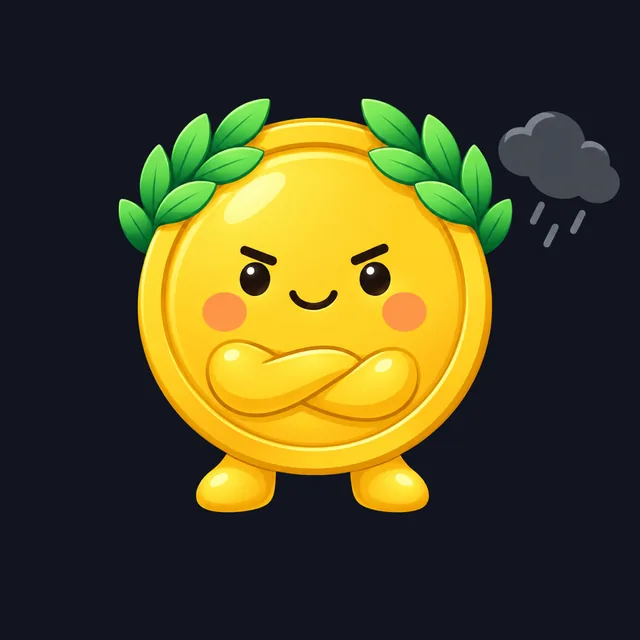 The champ with arms crossed under a small storm cloud